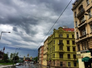 A glimpse down Veletrzni street near our hotel